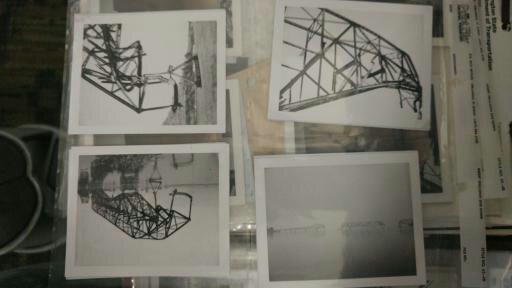 Historical archival documents spread out for research